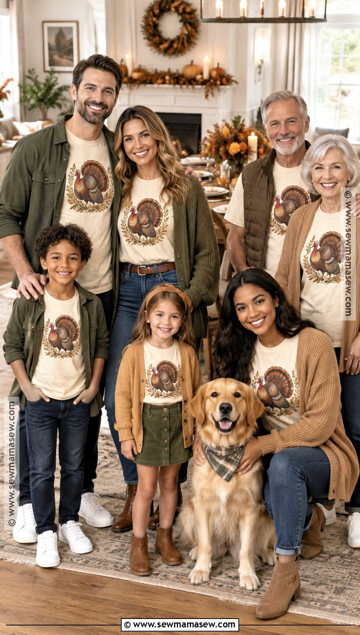 Matching Family Thanksgiving T Shirt With Dark Denim - 20 thanksgiving t shirts