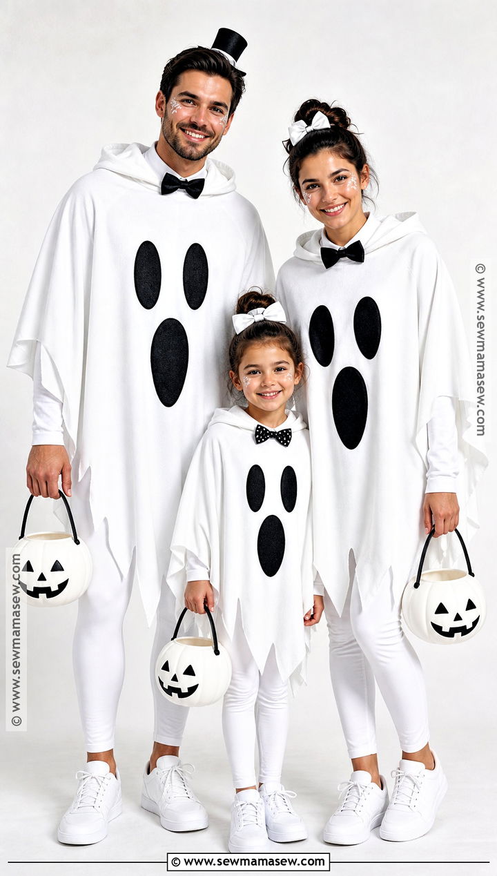 Matching Ghost Family Costume - 35 Family Of Three Halloween Costumes