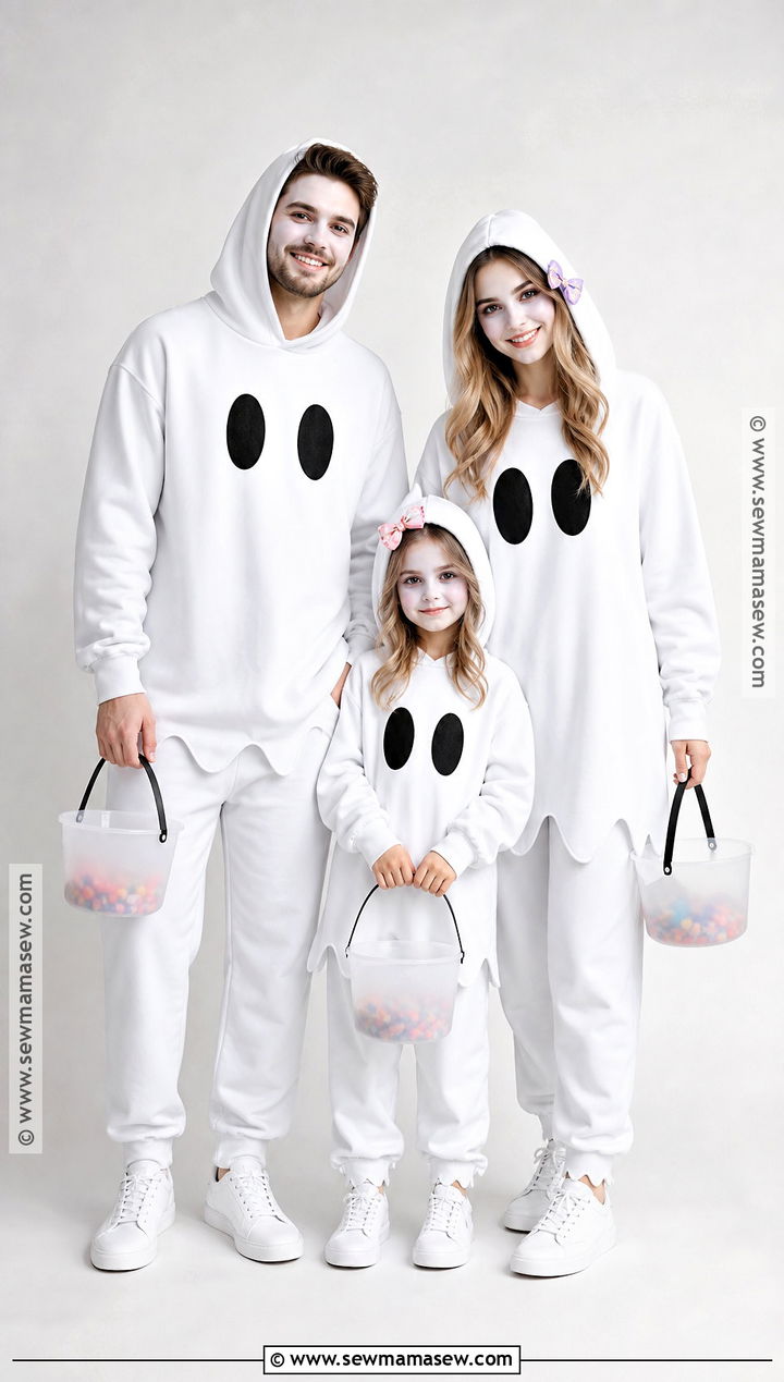 Matching Ghost Family Costume - 30 easy family costumes for 3