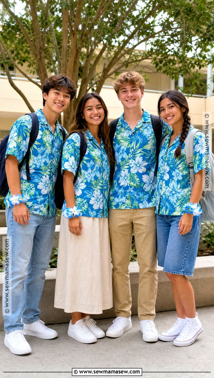Matching Hawaiian Shirt Group Outfit - 30 hawaiian dress up day school ideas