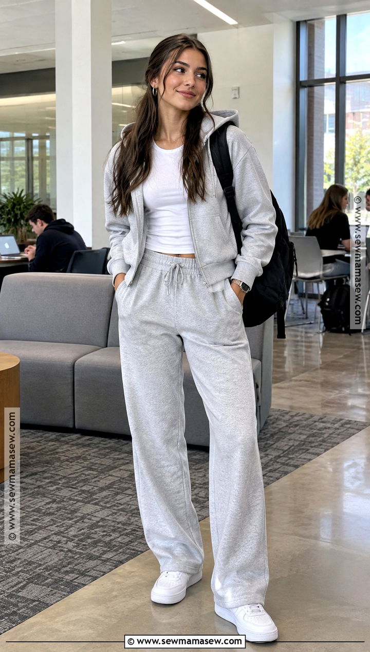 Matching Hoodie And Sweatpants Back To School Outfit - 20 back to school outfits aesthetic