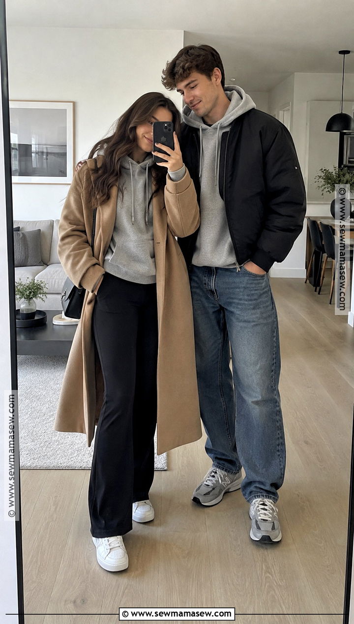 Matching Hoodie Couple Fall Outfit - 25 couple fall outfits