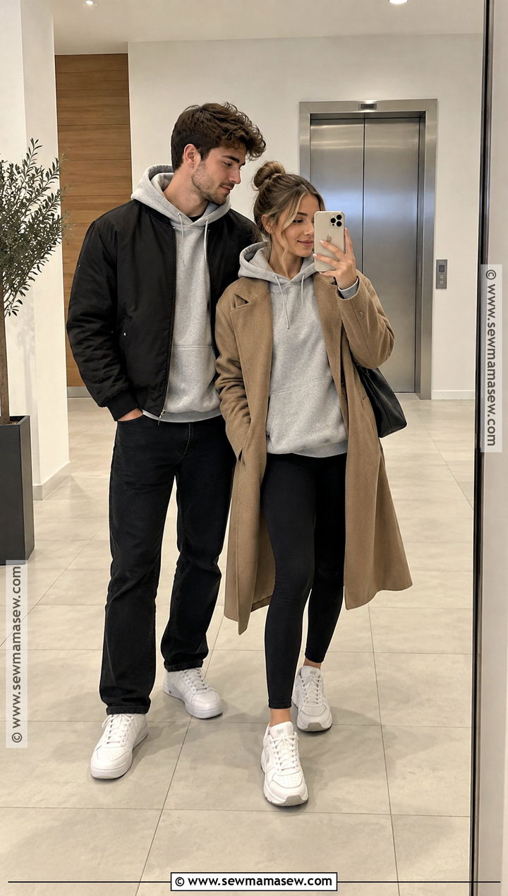 Matching Hoodie Couple Fall Outfit - 20 cute couple fall outfits