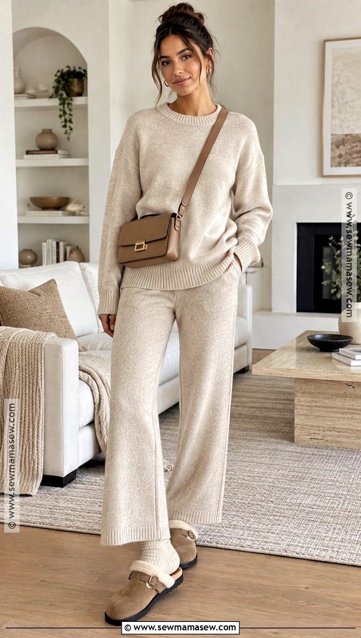 Matching Knit Fall Lounge Set - 15 fall lounge outfits lazy days