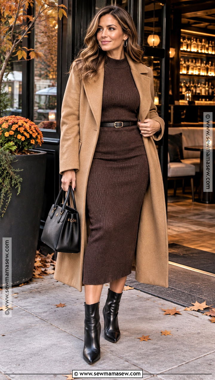 Matching Knit Set And Ankle Boots Fall Bar Outfit - 15 fall bar hopping outfit ideas