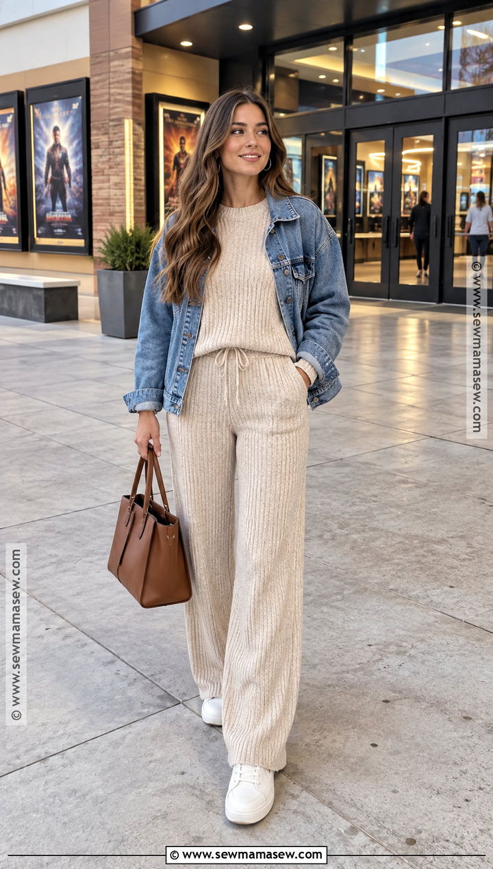 Matching Knit Set And Sneakers Fall Date Outfit - 15 cute casual date outfits fall