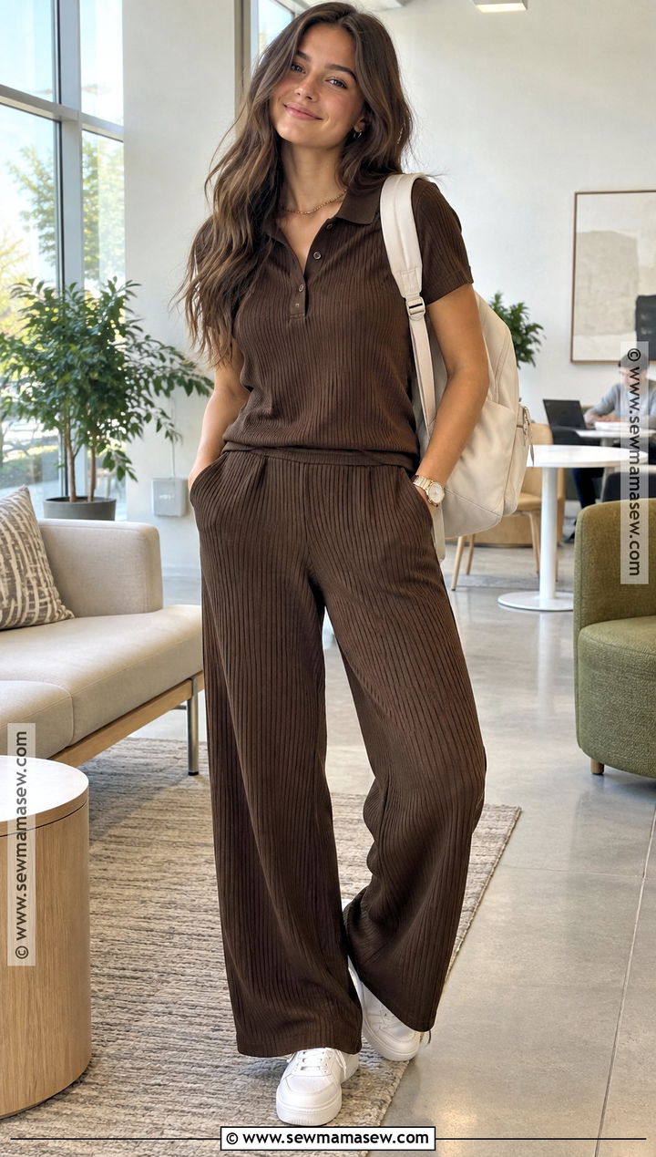 Matching Knit Set And Sneakers Outfit - 15 college back to school outfits
