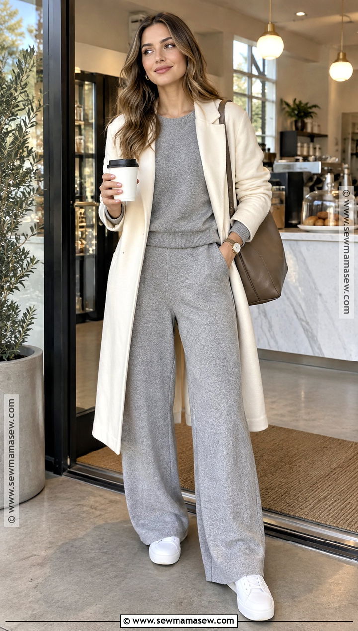 Matching Knit Set Coffee Run Outfit - 20 Fall Coffee Outfit Ideas