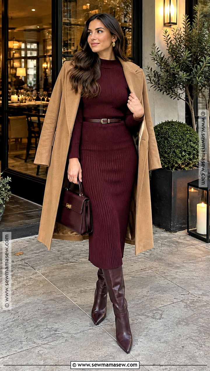 Matching Knit Set Dinner Outfit - 20 girls dinner outfit fall ideas