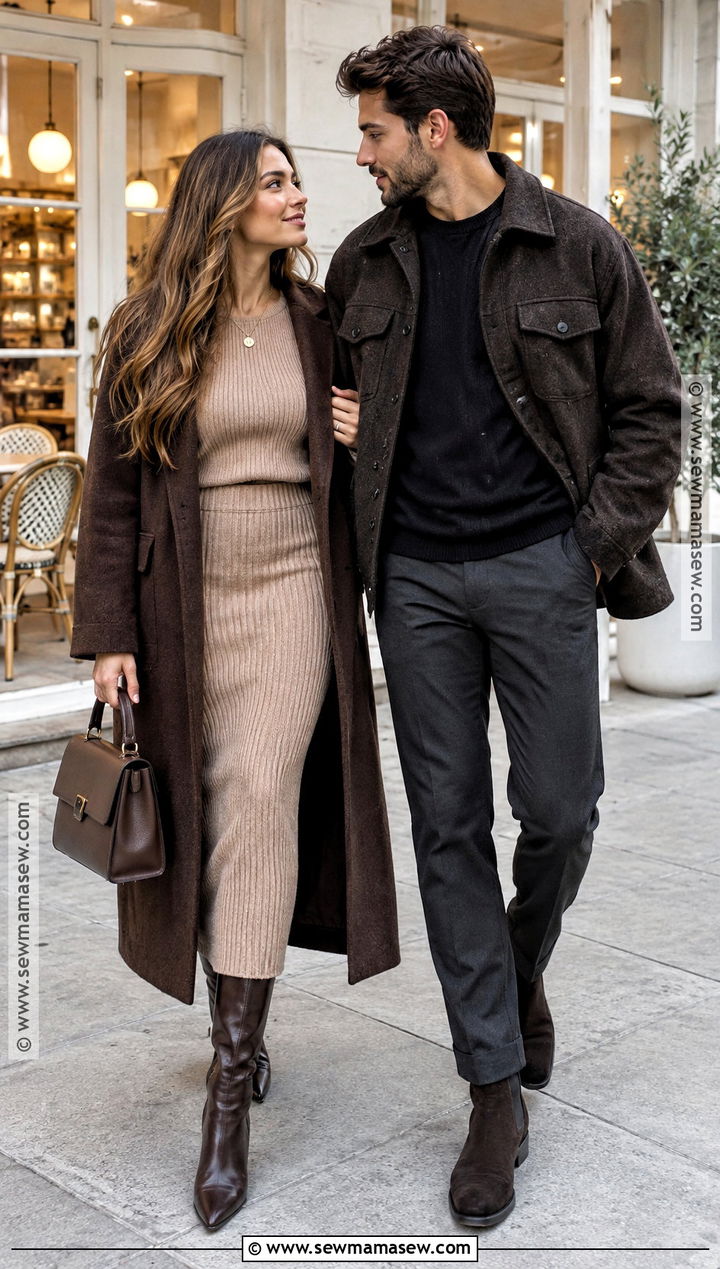 Matching Knit Set Fall Engagement Outfit - 15 cute fall engagement outfits