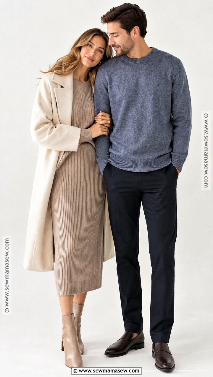 Matching Knit Set Fall Engagement Shoot Outfit - 20 engagement shoot outfit fall ideas