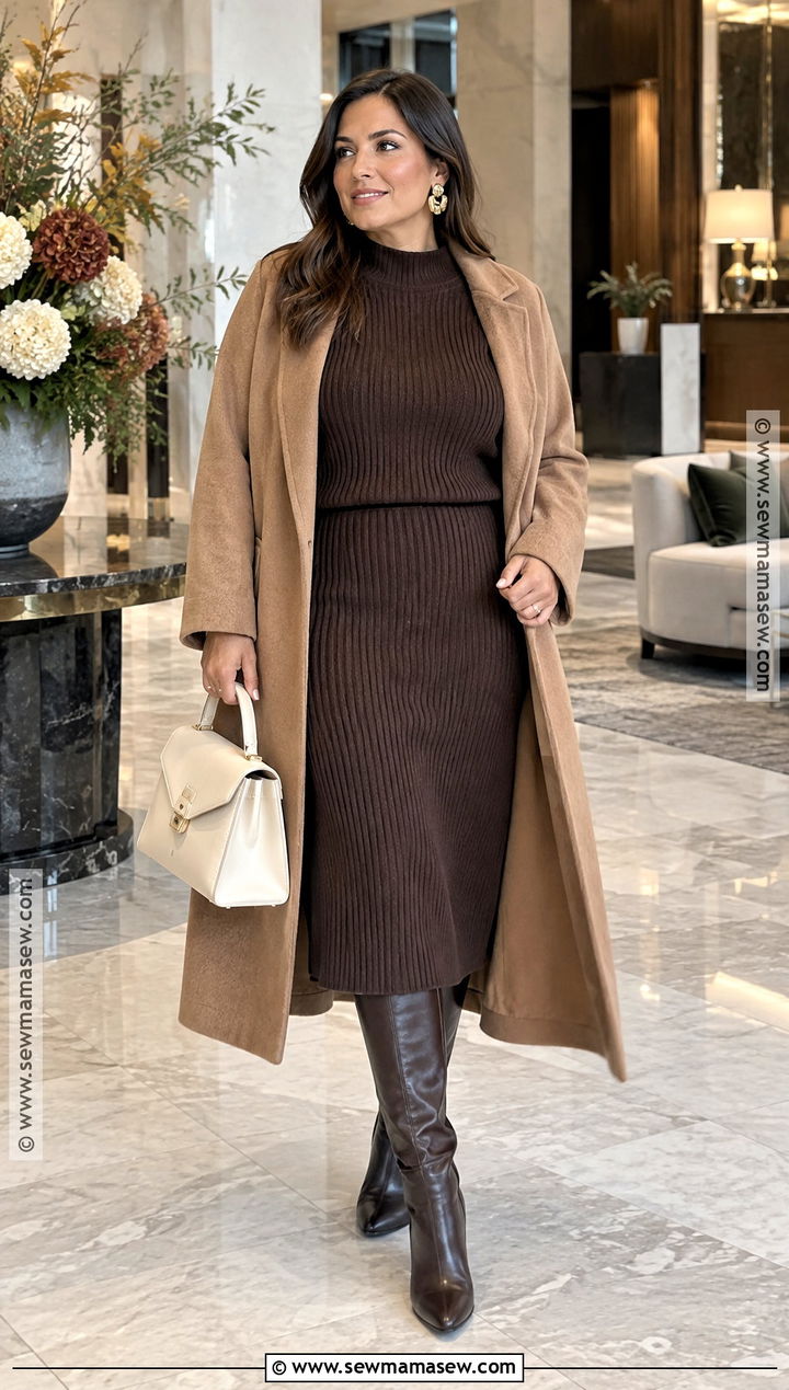 Matching Knit Set Fall Outfit - 20 mid size fall fashion ideas