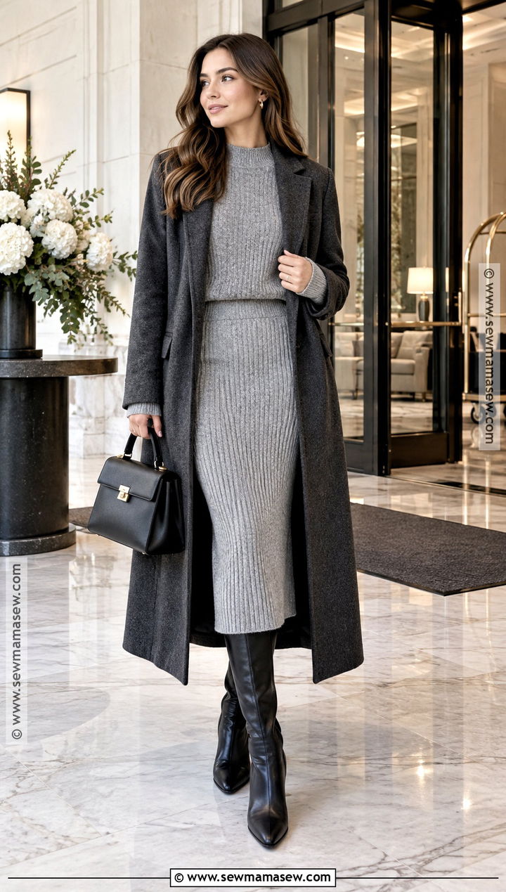 Matching Knit Set Fall Outfit - 20 classy fall outfits chic