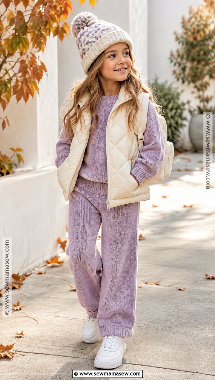 Matching Knit Set With Sneakers - 15 kids knitwear fall fashion ideas