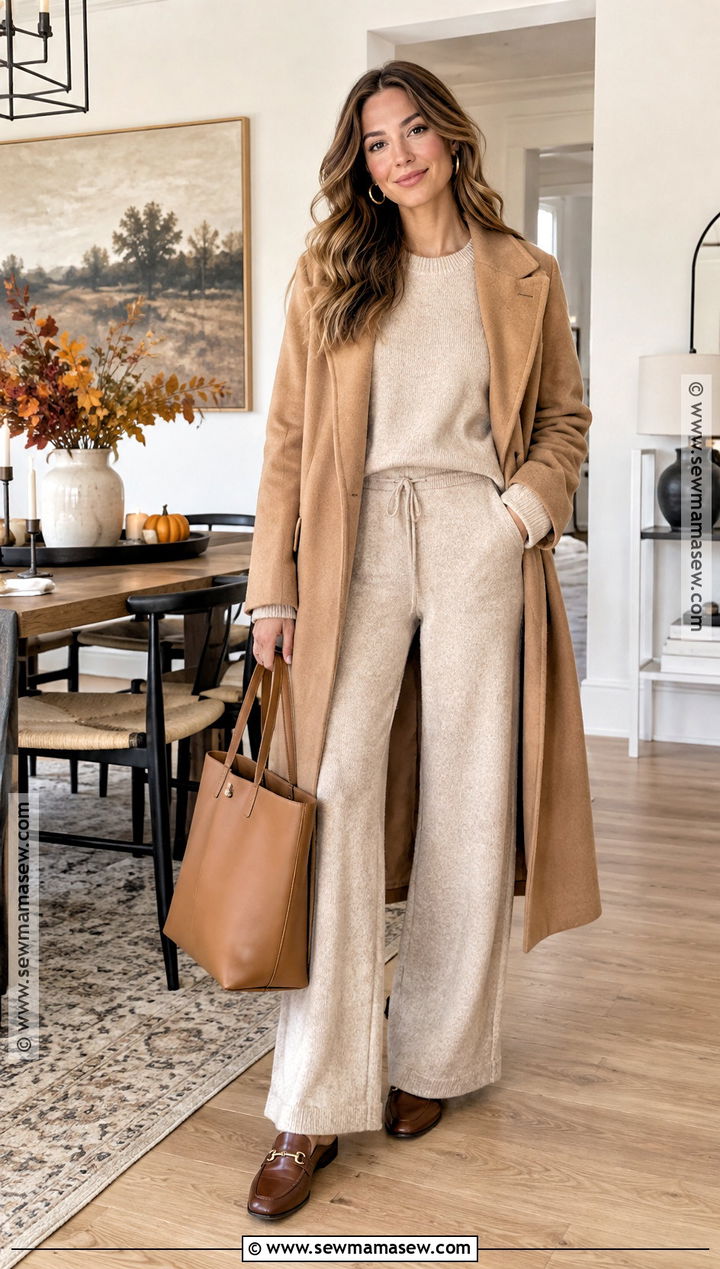 Matching Knit Set and Loafers Thanksgiving Outfit - 20 outfits for thanksgiving for women