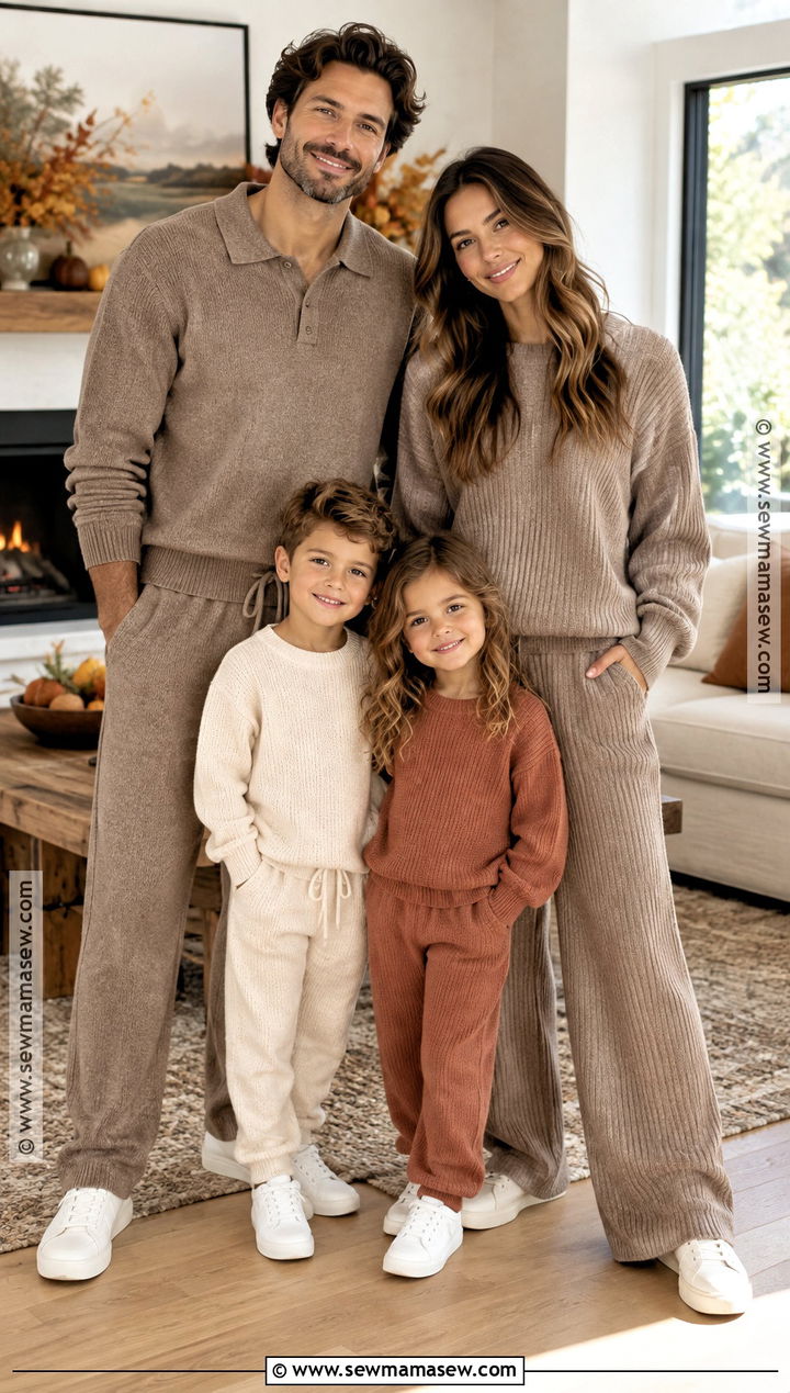 Matching Knit Sets and Sneakers Thanksgiving Family Outfit - 20 thanksgiving outfit ideas for family
