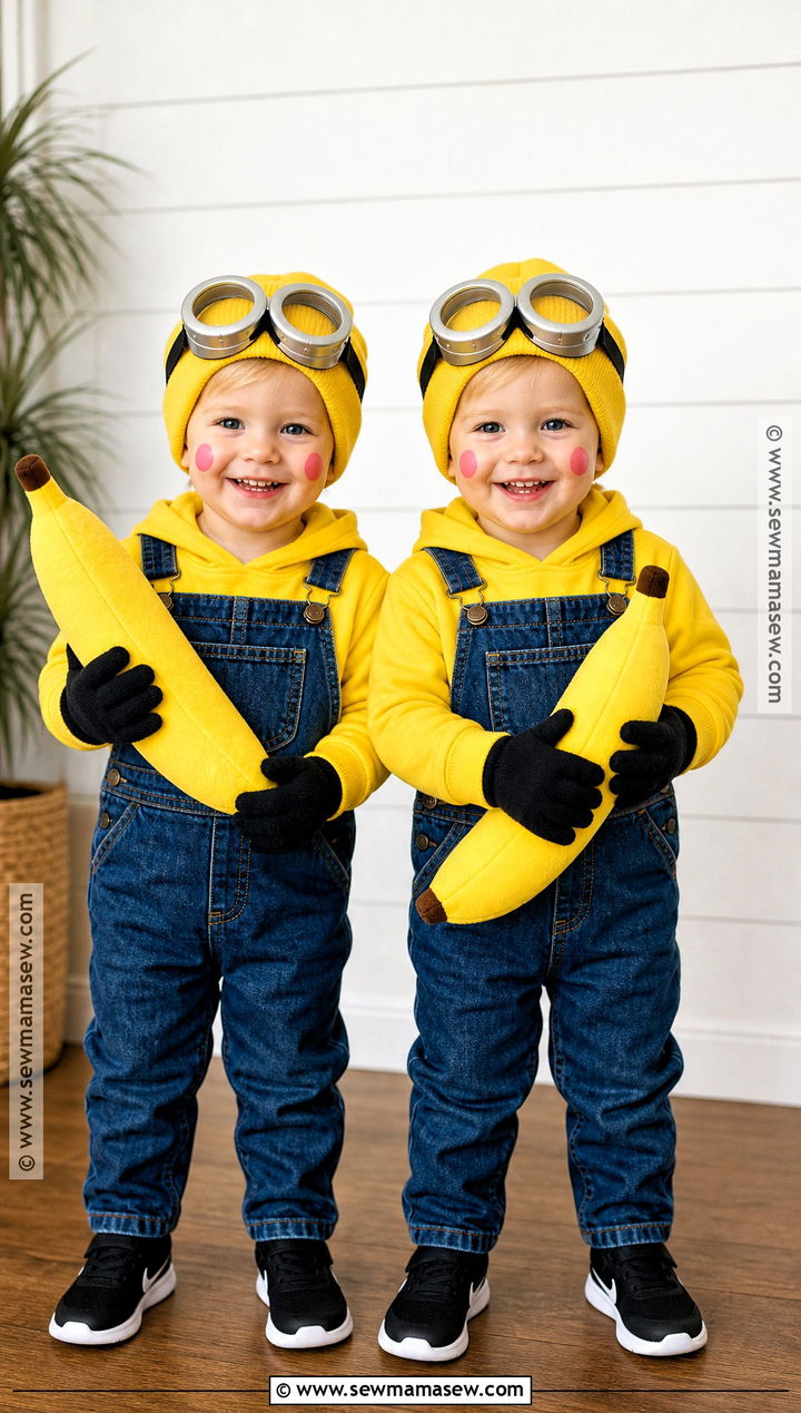 Matching Minion Twin Costume - 30 twin dress up ideas