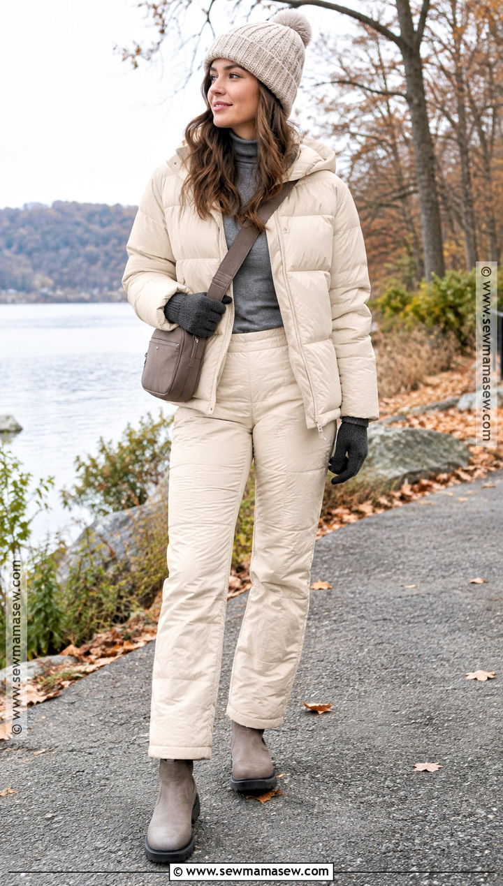 Matching Puffer Jacket And Pants Outfit - 20 matching fall outfits