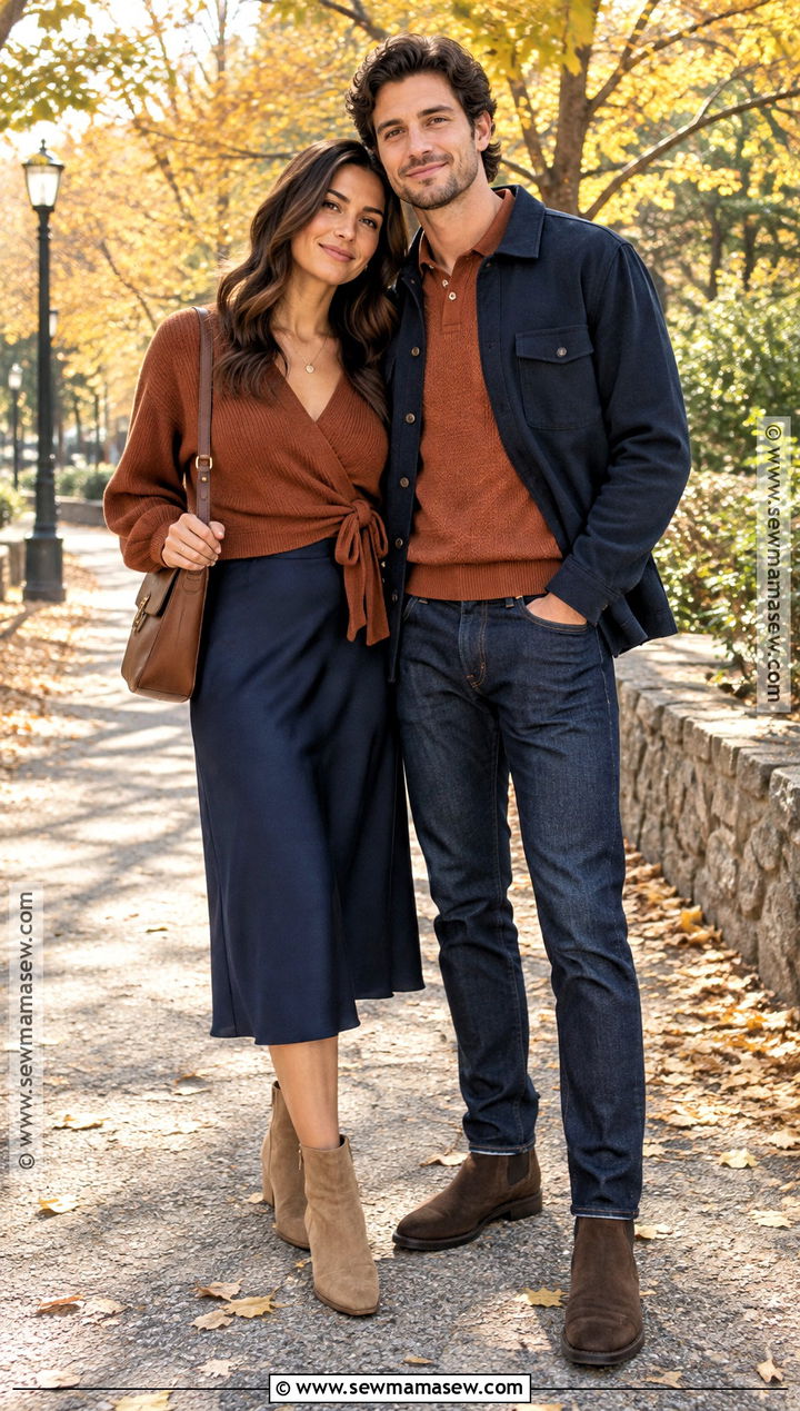 Matching Rust And Navy Fall Outfits - 15 Cute Couple Outfits Matching Fall