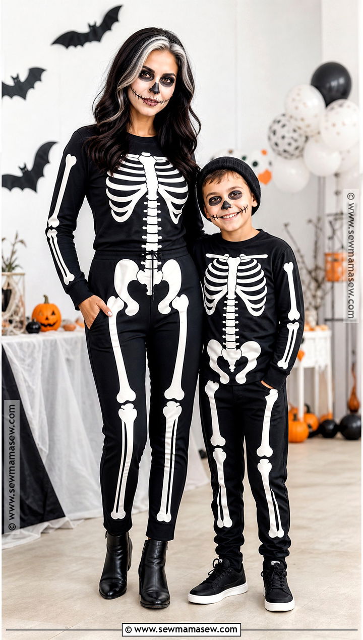 Matching Skeleton Costume - 30 mom and son costume ideas
