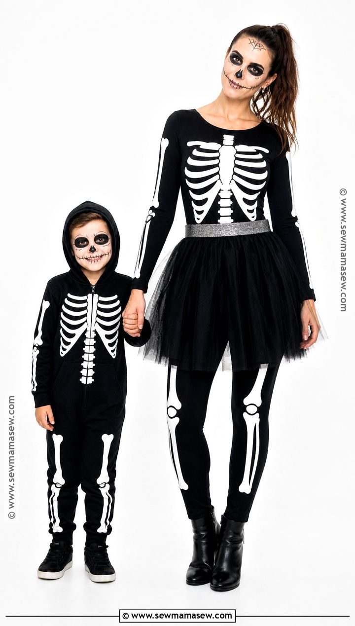 Matching Skeleton Costume - 35 mommy and me halloween costumes