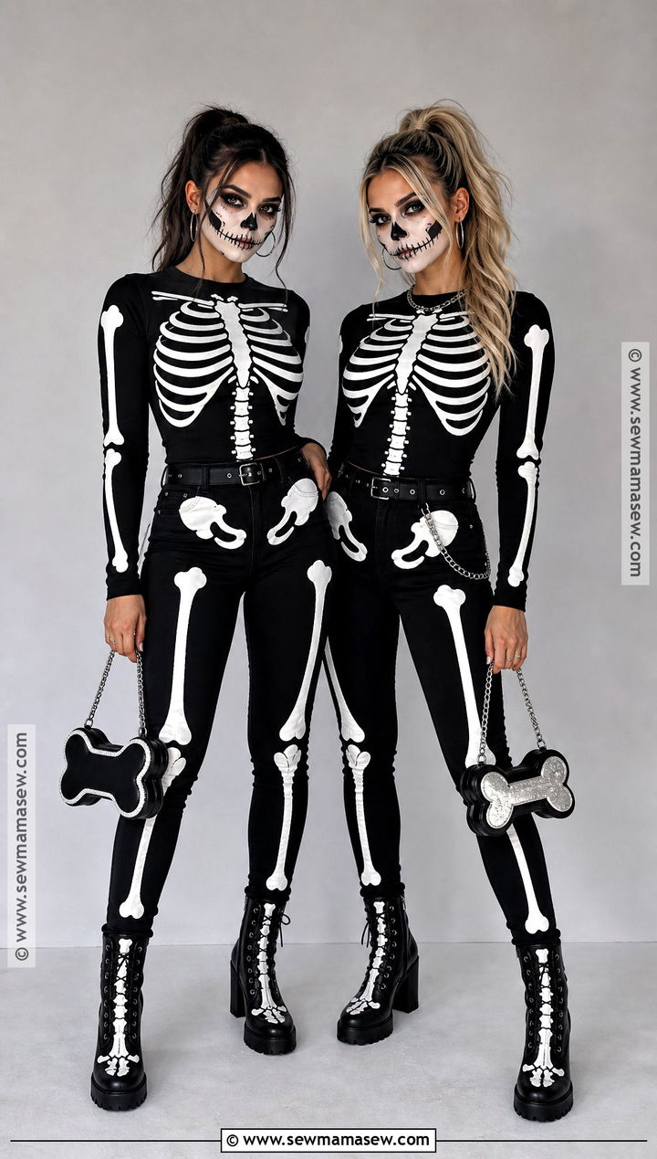 Matching Skeleton Costume - 30 halloween costume ideas for duos