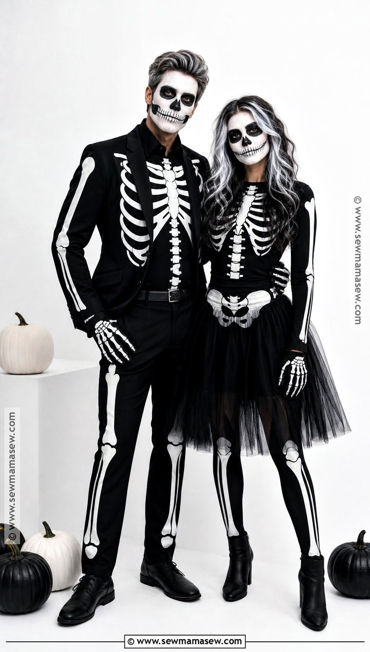 Matching Skeleton Couple Costume - 50 couple costumes for halloween
