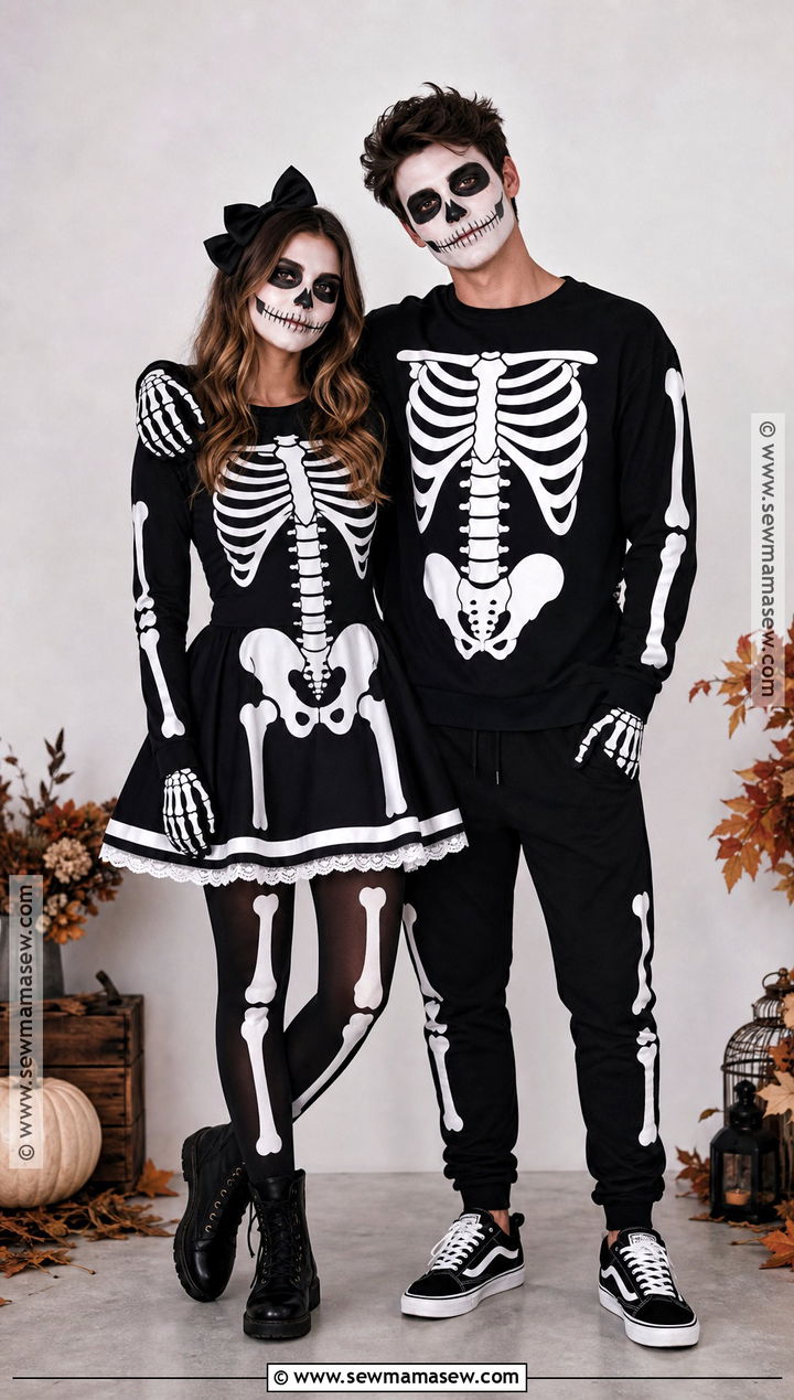 Matching Skeleton Couple Costume - 50 couple halloween costumes