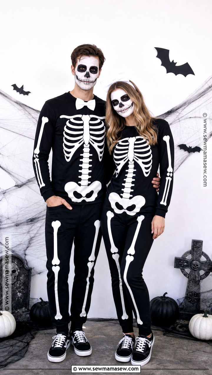 Matching Skeleton Duo Costume - 35 easy duo halloween costumes