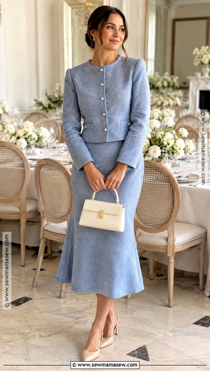 Matching Skirt Set Fall Bridal Shower Outfit - 20 bridal shower guest outfit fall ideas