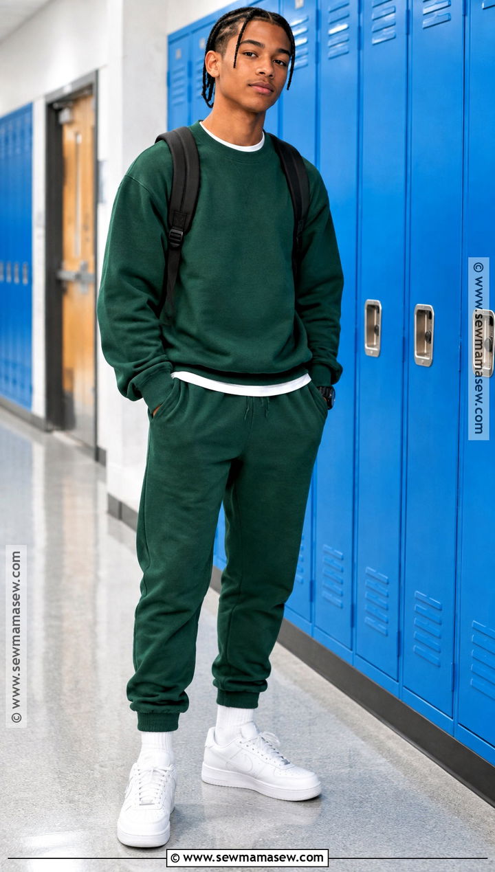 Matching Sweat Set And Clean Sneakers School Outfit - 20 cute back to school outfits highschool baddie ideas