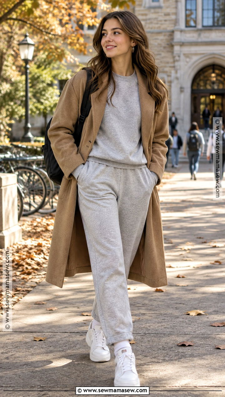 Matching Sweat Set Fall College Outfit - 15 fall college class outfits
