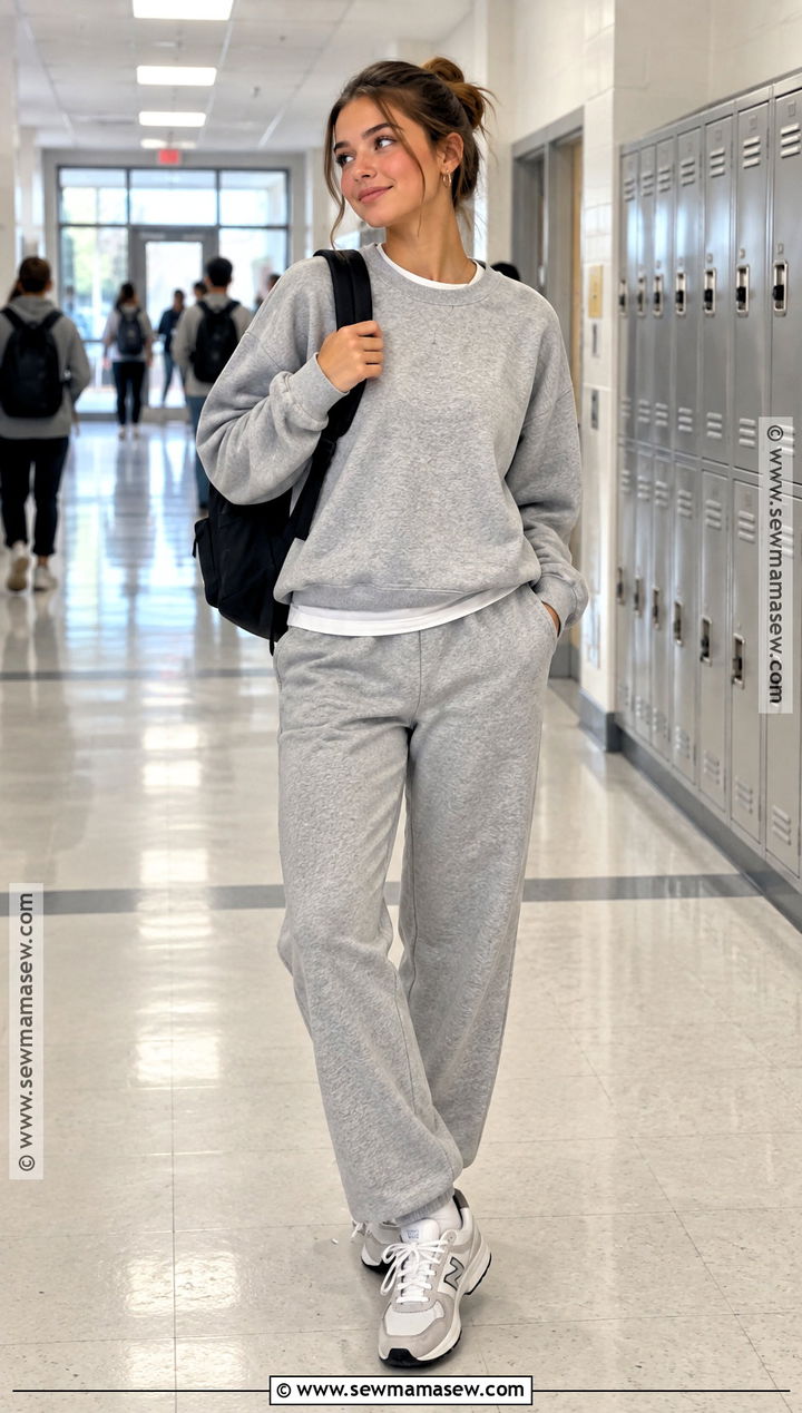 Matching Sweat Set School Outfit - 20 cute back to school outfits highschool