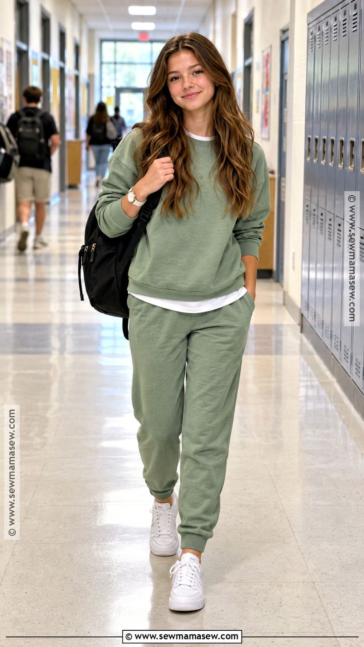 Matching Sweatshirt And Joggers For 7th Grade - 20 Cute Back To School Outfits 7Th Grade