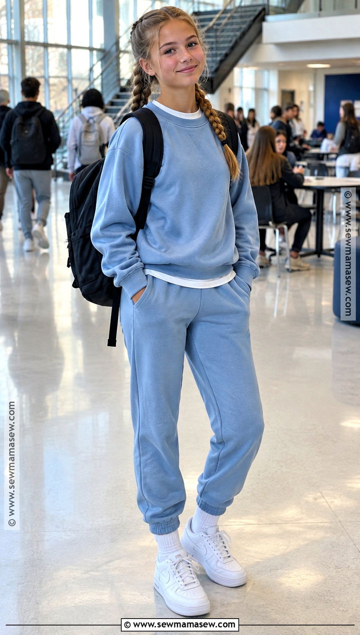 Matching Sweatshirt And Joggers Outfit - 20 cute back to school outfits for 8th