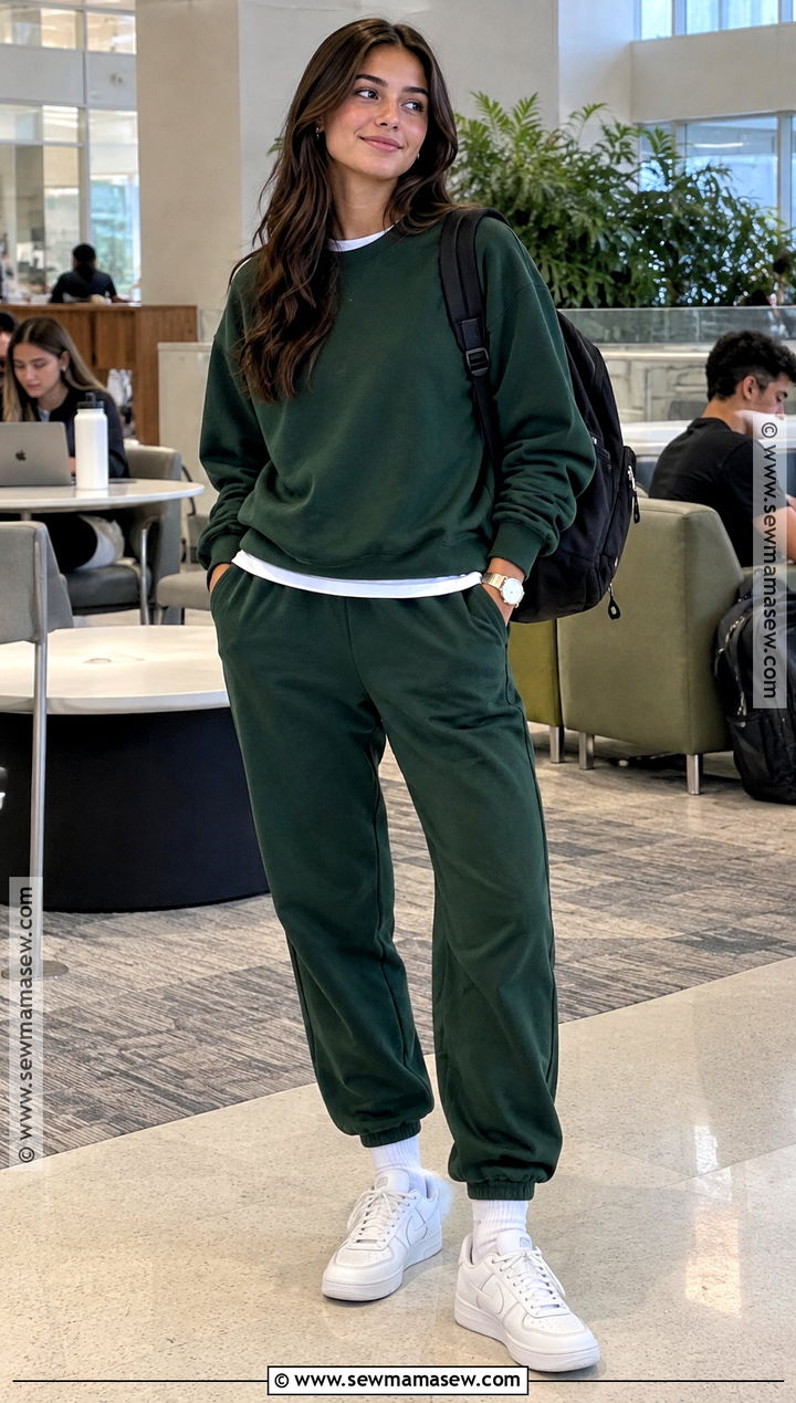 Matching Sweatshirt And Joggers School Outfit - 15 Back-To-School Fashion Inspiration Ideas