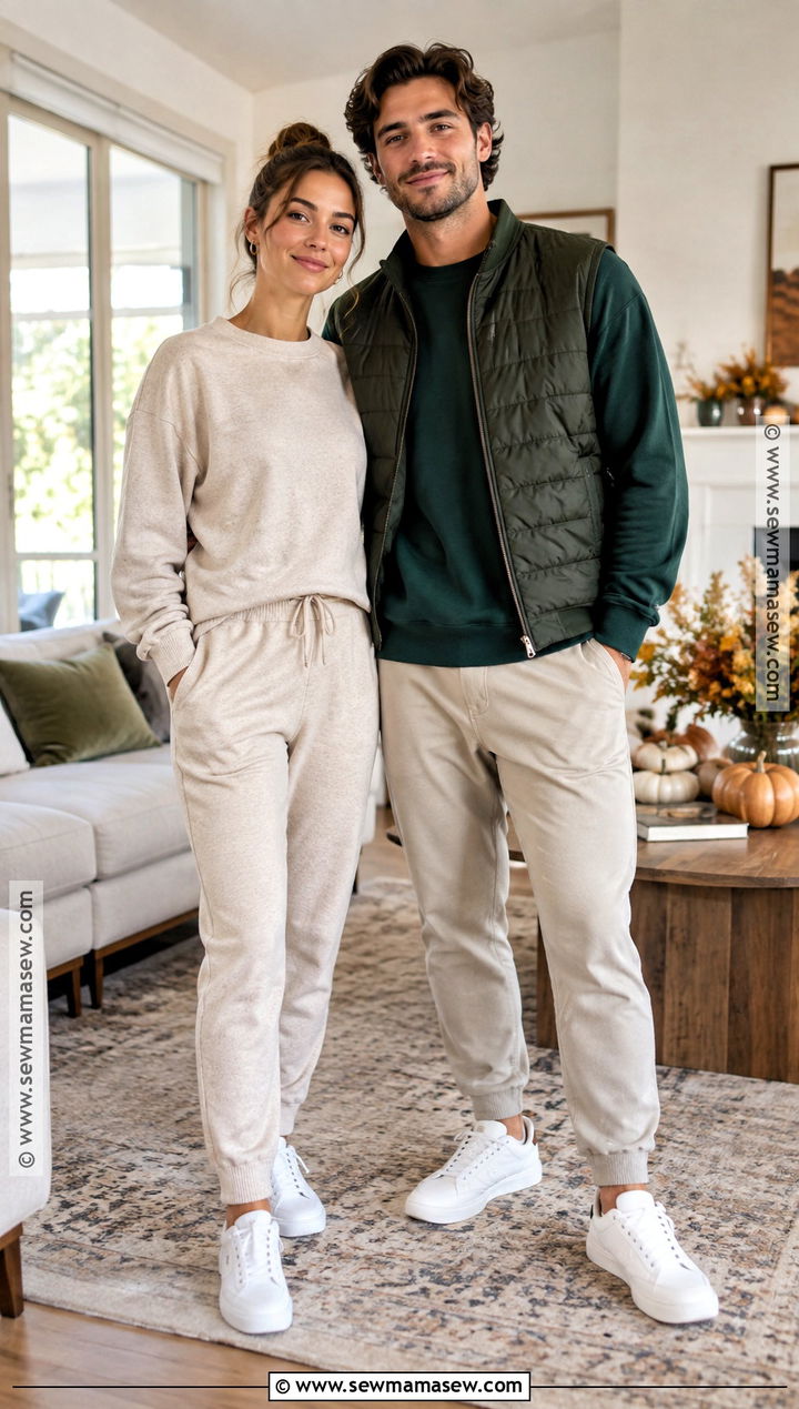 Matching Sweatshirt And Joggers Thanksgiving Outfit - 20 Thanksgiving Outfit Ideas for Couples
