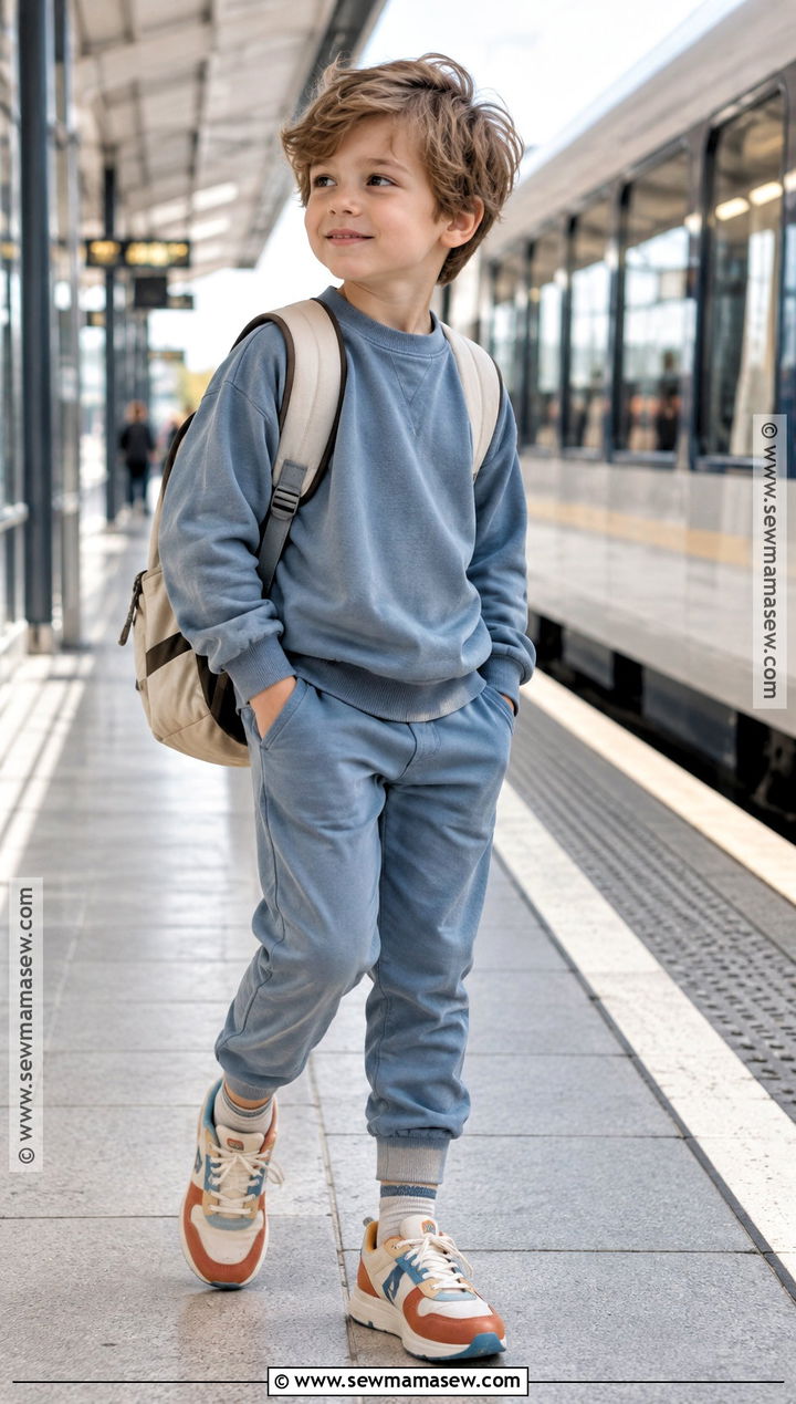 Matching Sweatshirt Set With Colorful Sneakers - 20 fall kids outfits