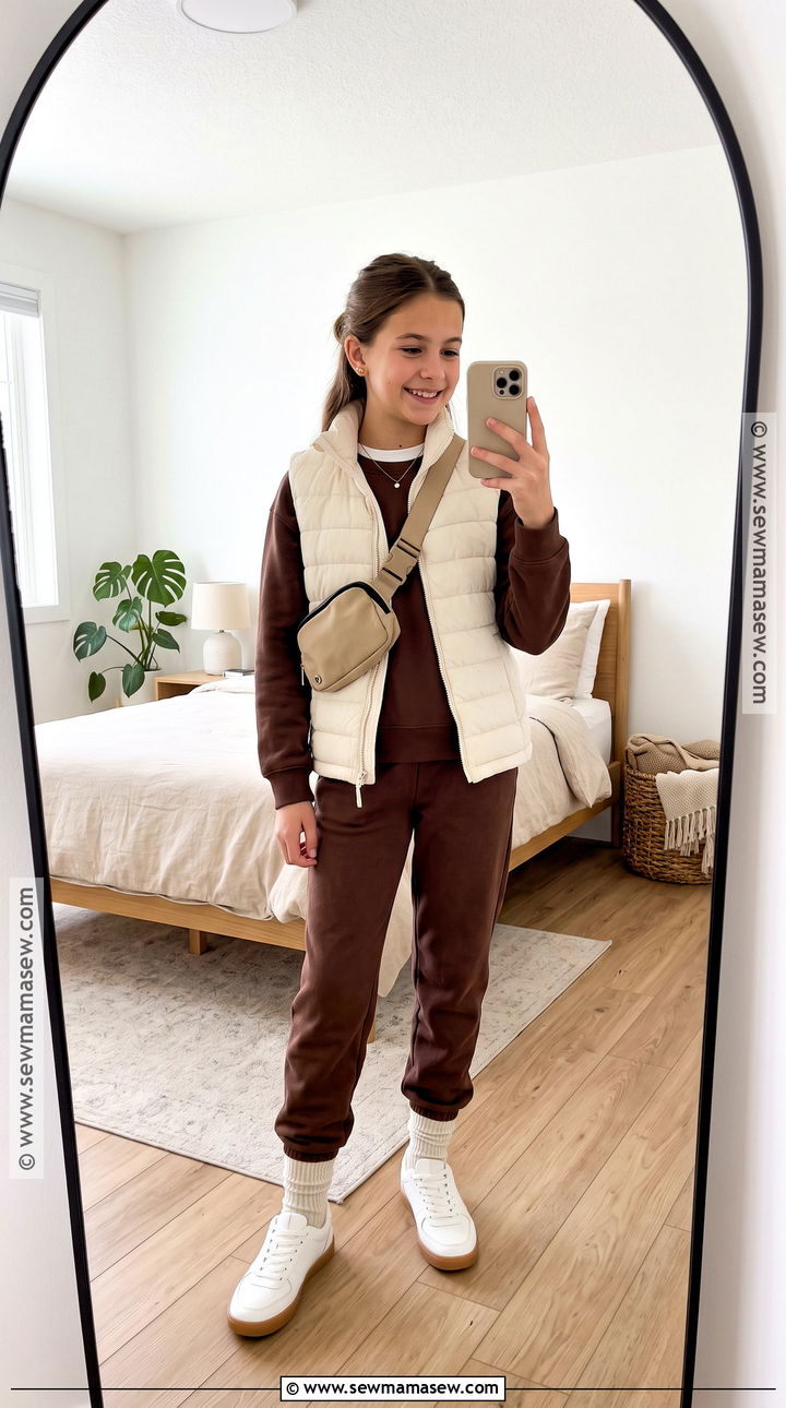Matching Sweatsuit With Sneakers Fall Outfit - 15 fall clothes for girls