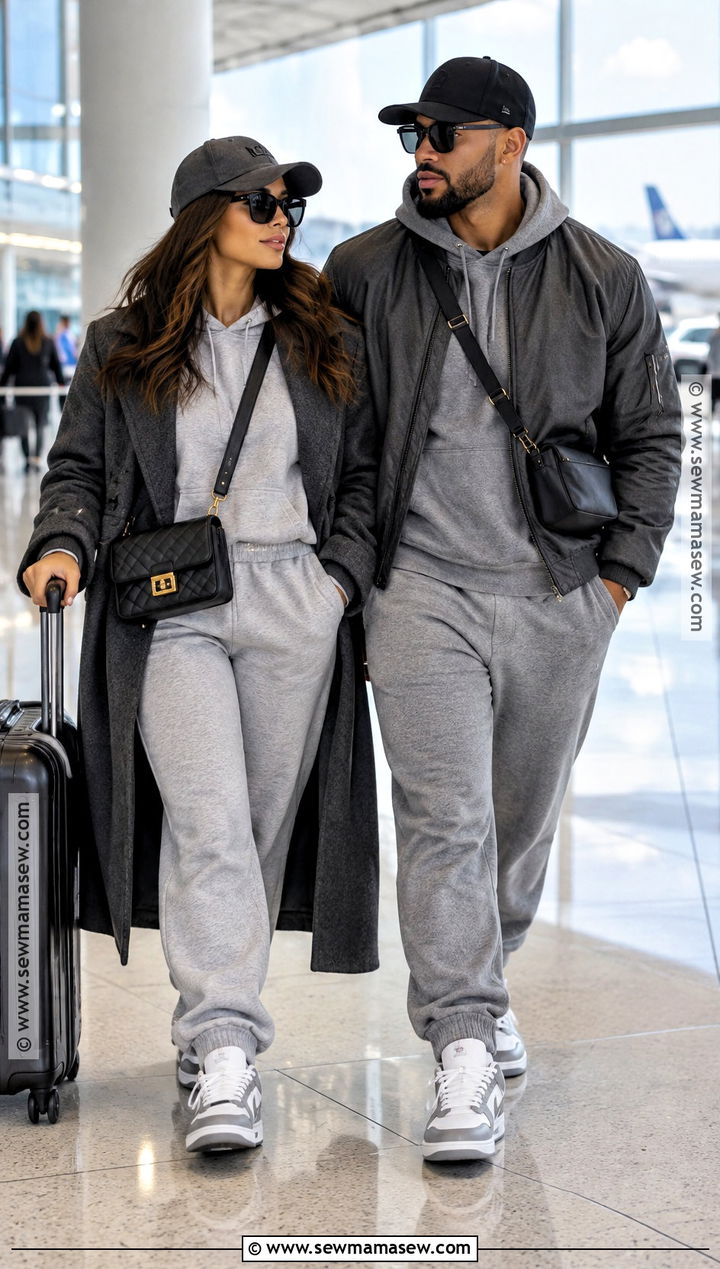 Matching Sweatsuit and Sneaker Fall Couples Outfit - 20 fall couples outfits