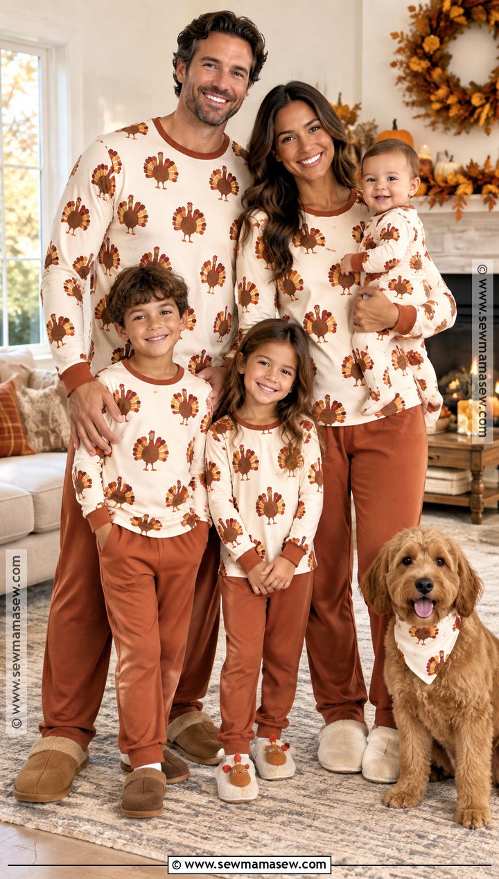 Matching Turkey Thanksgiving Family Pajamas - 15 thanksgiving pajamas for family
