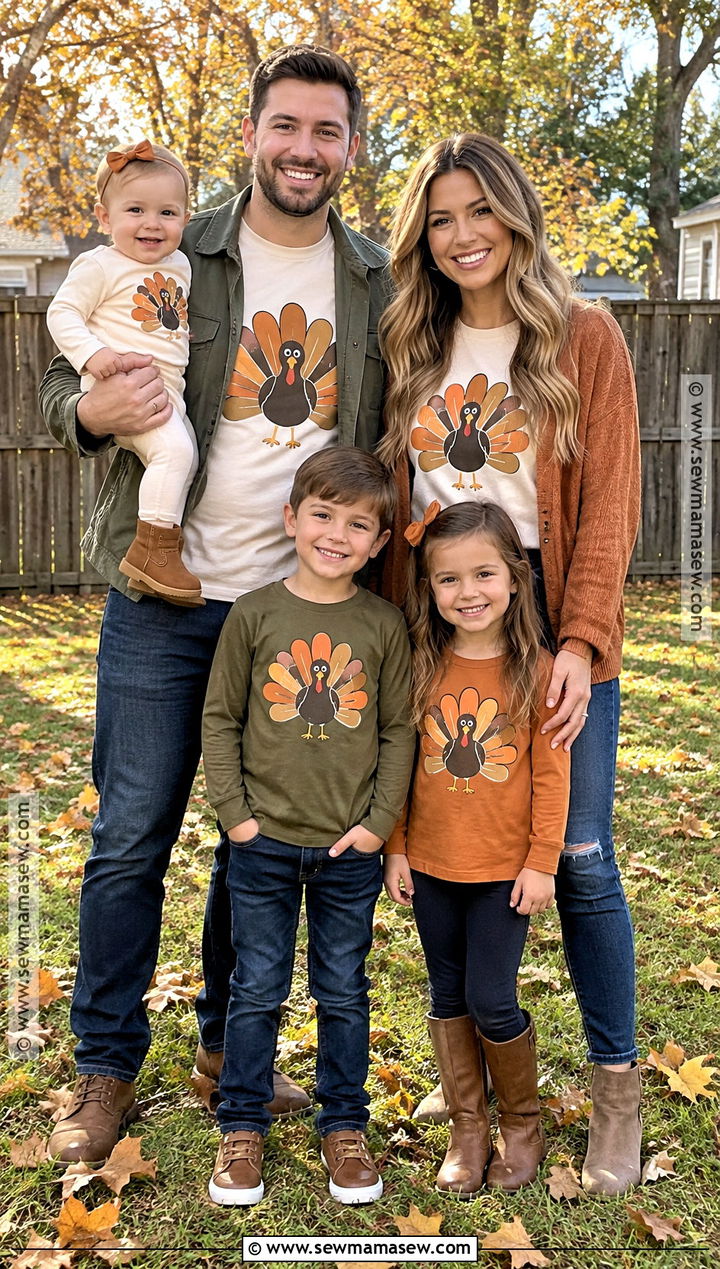 Matching Turkey Thanksgiving Shirt Outfit - 20 Thanksgiving Shirts for Family