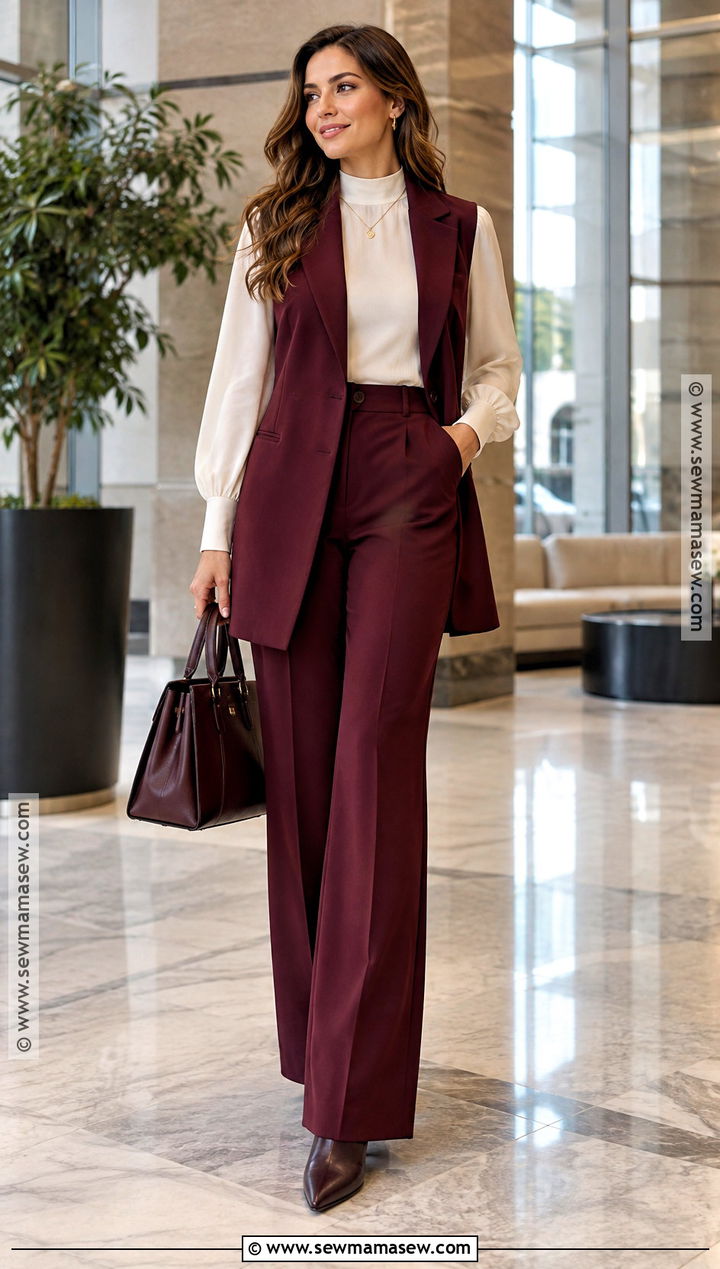Matching Vest And Trouser Suit Fall Outfit - 20 modest fall fashion ideas