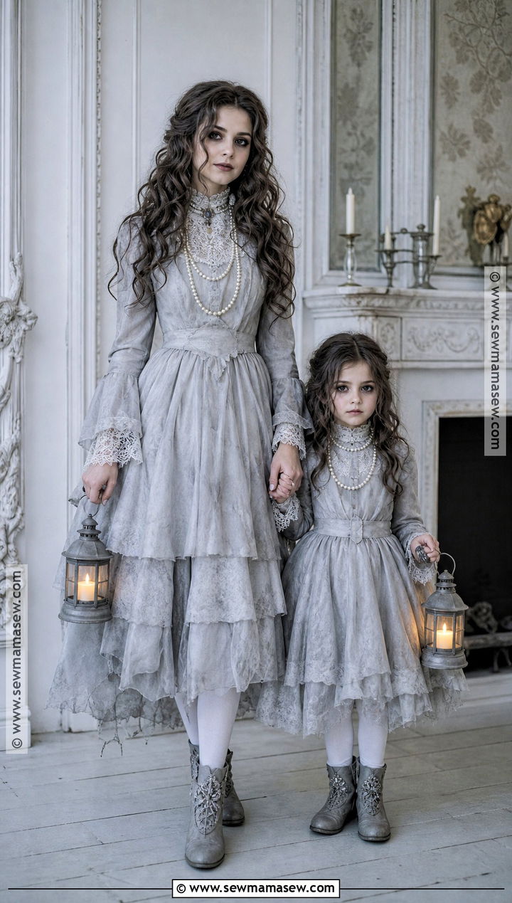 Matching Victorian Ghost Mom And Daughter Costume - 35 mom and daughter halloween costumes