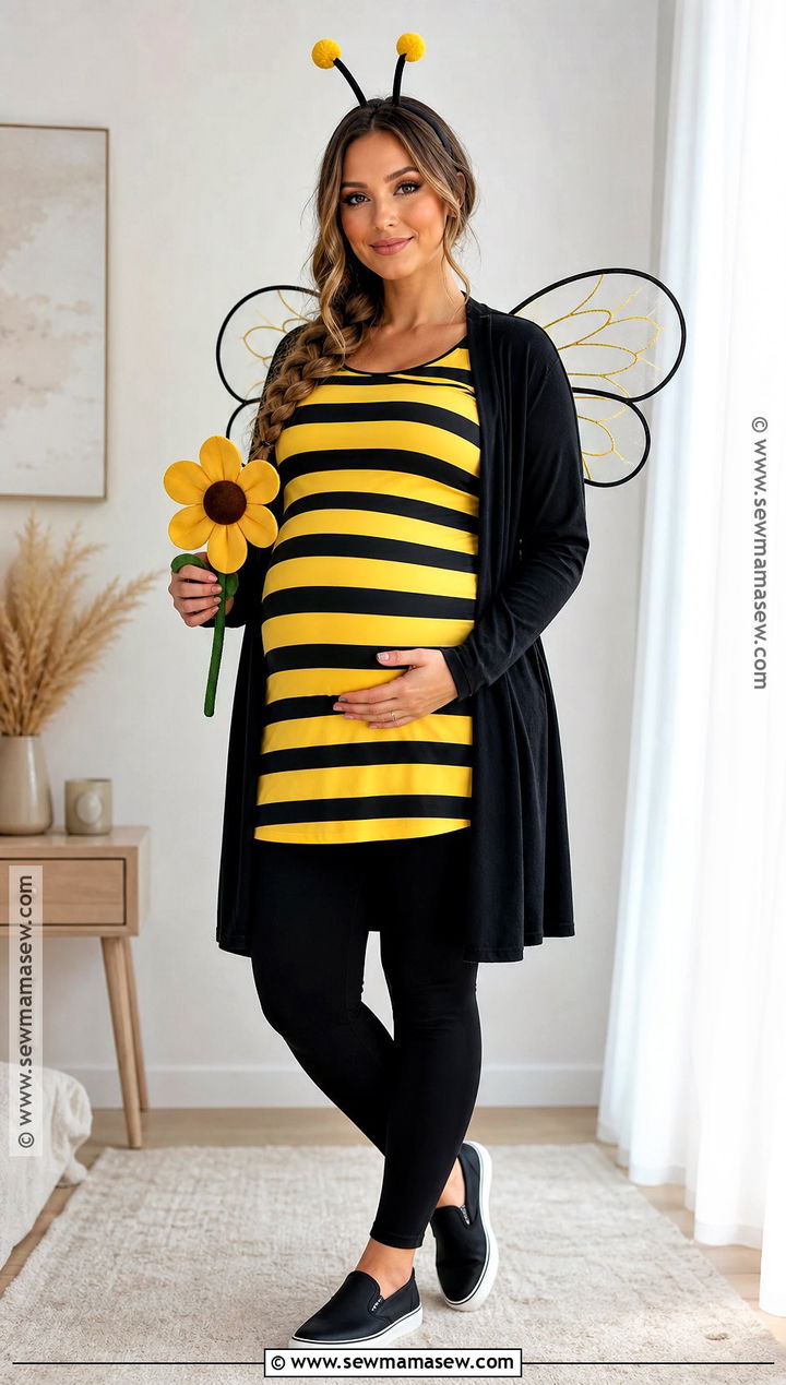 Maternity Bee Costume With Yellow Tunic - 30 bee costume women's ideas