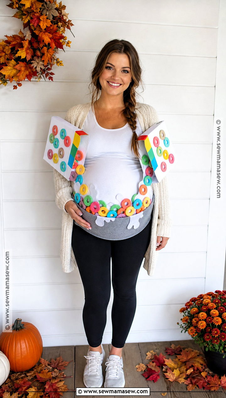 Maternity Cereal Killer Costume With Cereal Bowl Belly - 35 cereal killer costume ideas