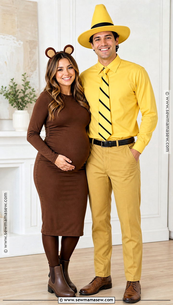 Maternity Curious George Couple Costume - 35 curious george couple costume ideas
