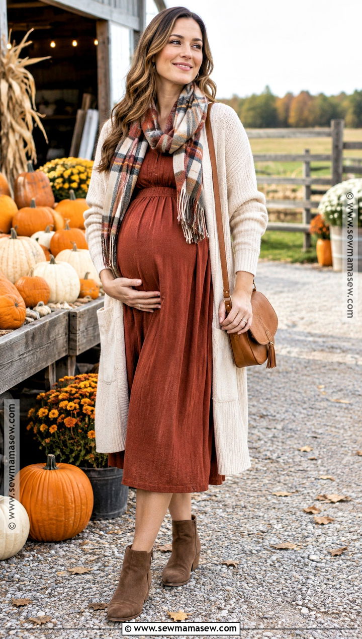 Maternity Empire Waist Dress Pumpkin Patch Outfit - 20 pumpkin patch dress ideas