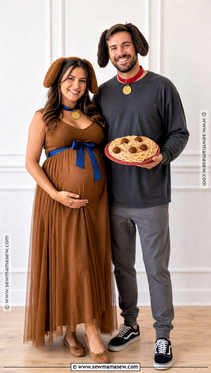 Maternity Lady And Tramp Couple Costume - 35 lady and the tramp costume ideas