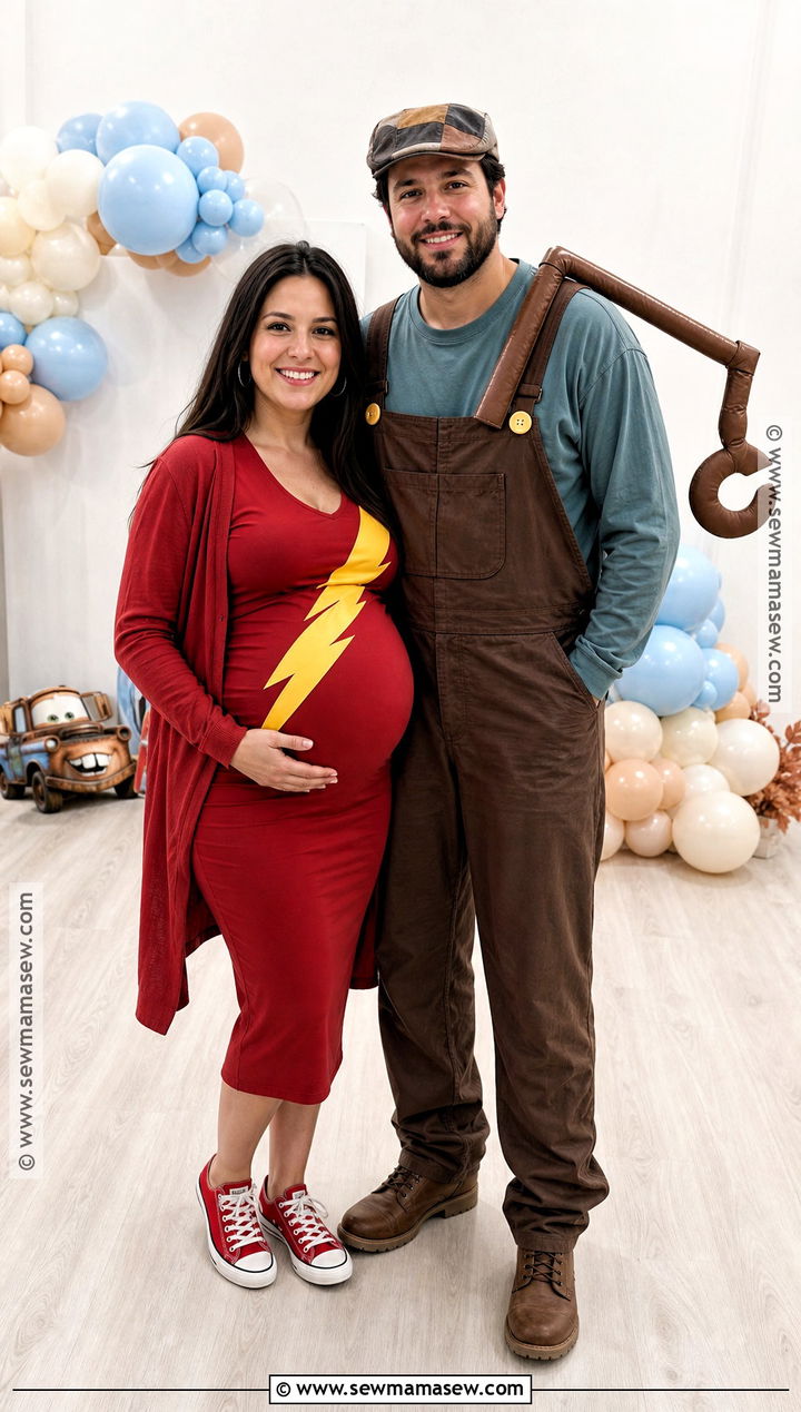 Maternity Lightning McQueen And Mater Couple Costume - 35 lightning mcqueen and mater costume ideas